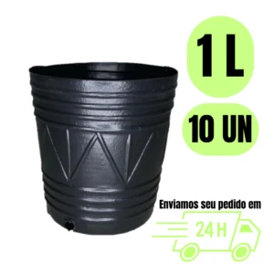 Kit 10 Vasos 1 litro flexível para plantas flores