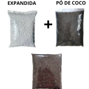 Casca de Arroz + Perlita + Pó de Coco 5L Cada | Orquideas Sucelentas Jiboia Costela-de-Adão Monstera